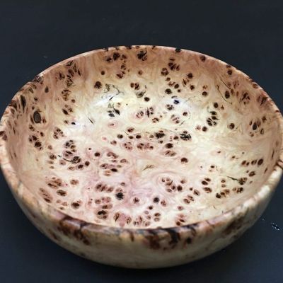 Wood carving turned wood bowl